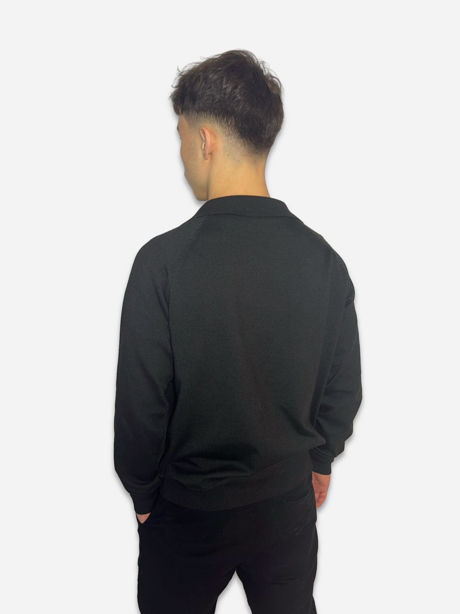 "Textured Zip Polo Sweater"