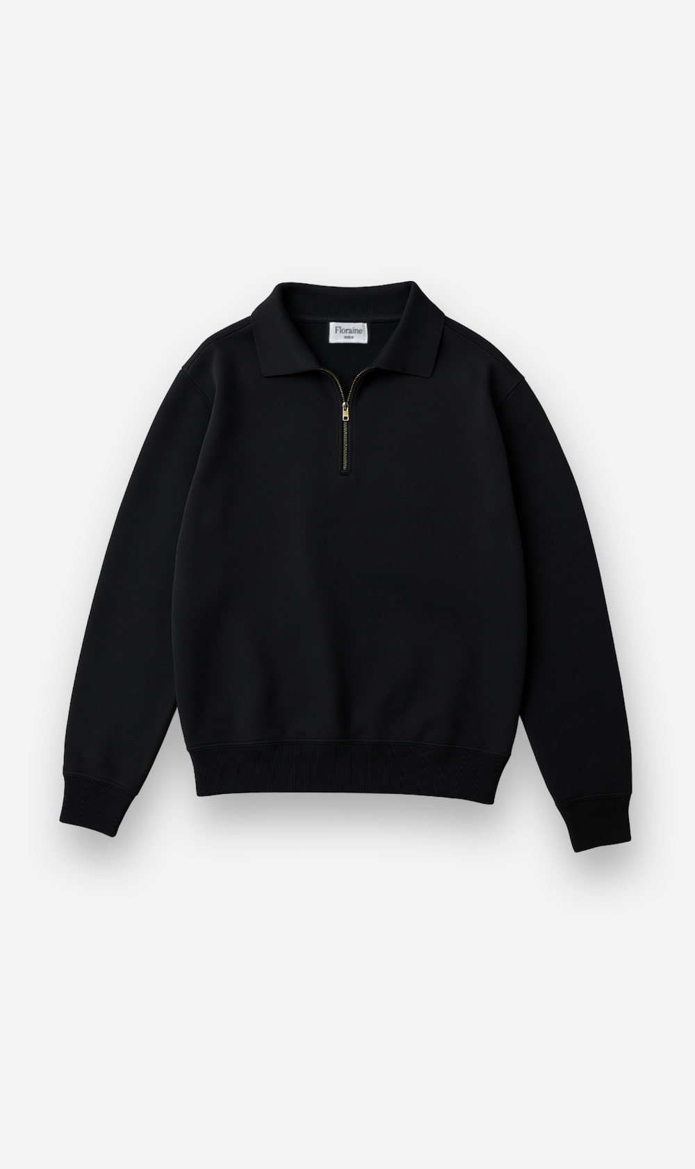 "Textured Zip Polo Sweater"